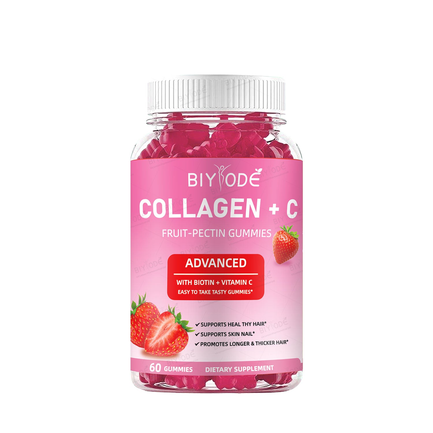 Collagen & Vitamin C Fruit Pectin Gummies Organic Multivitamin Supplement