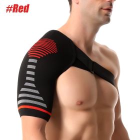 Compression Shoulder Brace | Shoulder Orthopedic Brace for Men & Women | Torn Rotator Cuff, Dislocation, Other Shoulder Injuries (Color: Red, size: S-M)