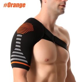 Compression Shoulder Brace | Shoulder Orthopedic Brace for Men & Women | Torn Rotator Cuff, Dislocation, Other Shoulder Injuries (Color: Orange, size: S-M)