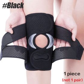 1PC Compression Knee Brace Support, Knee Wrap with Side Stabilizers for Knee Pain, Running, Meniscus Tear, ACL, Arthritis Relief (Color: 1 PCS Black, size: M)