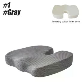 1Pcs Coccyx Seat Cushion Memory Foam U-Shaped Pillow for Chair Cushion Pad Car Office for Tailbone Pain Massage Pillow (Color: 1-Gray)