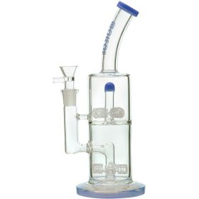 GLASS BONG QUAD MATRIX PERC WATER PIPE. (Color: milkyblue)